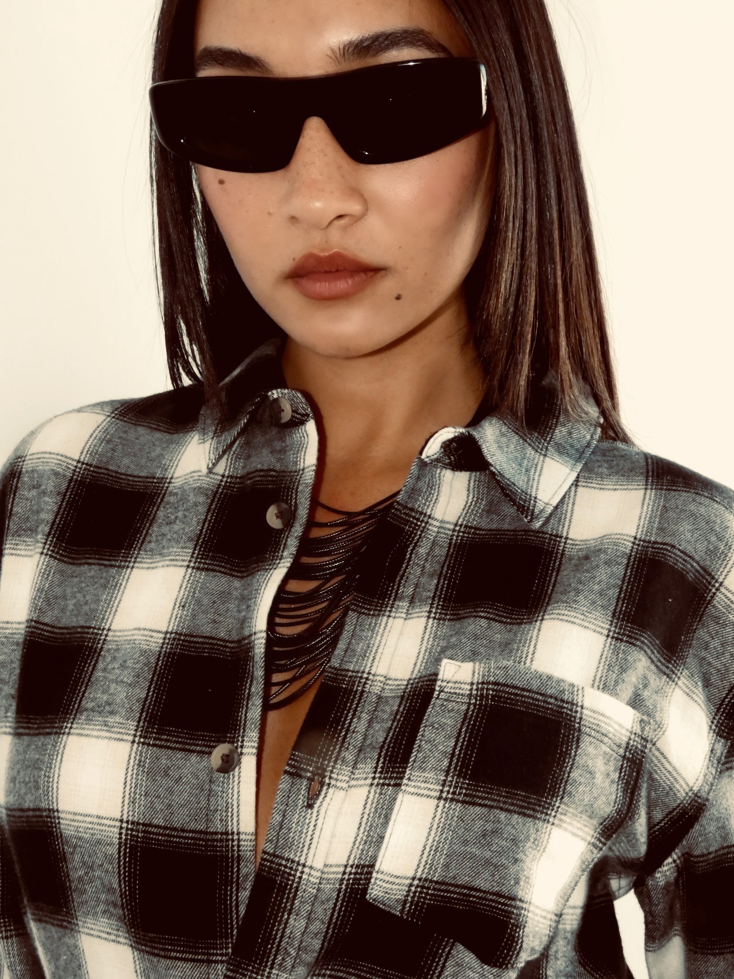 Leather Layered Necklace - Black