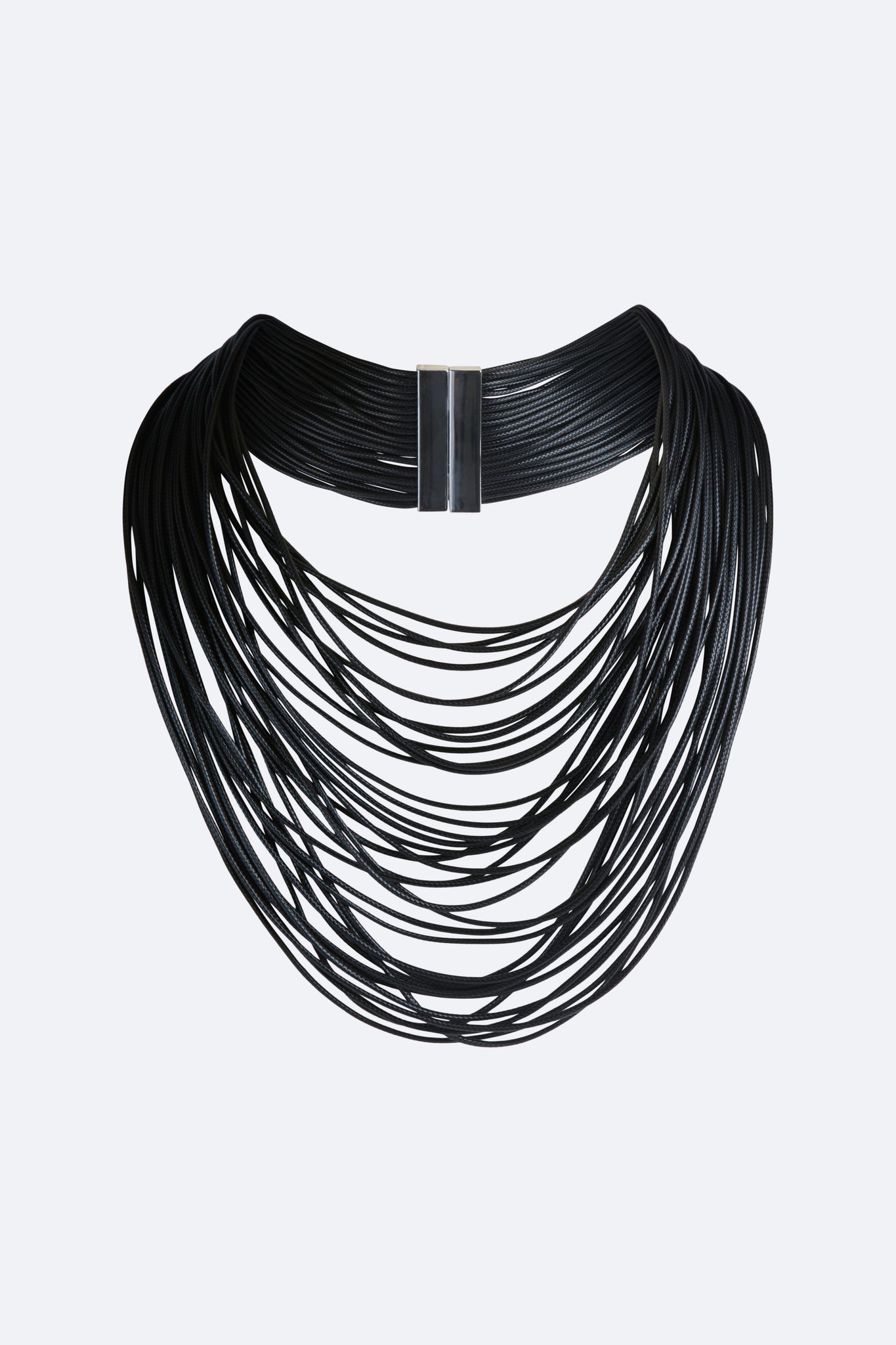 Leather Layered Necklace - Black