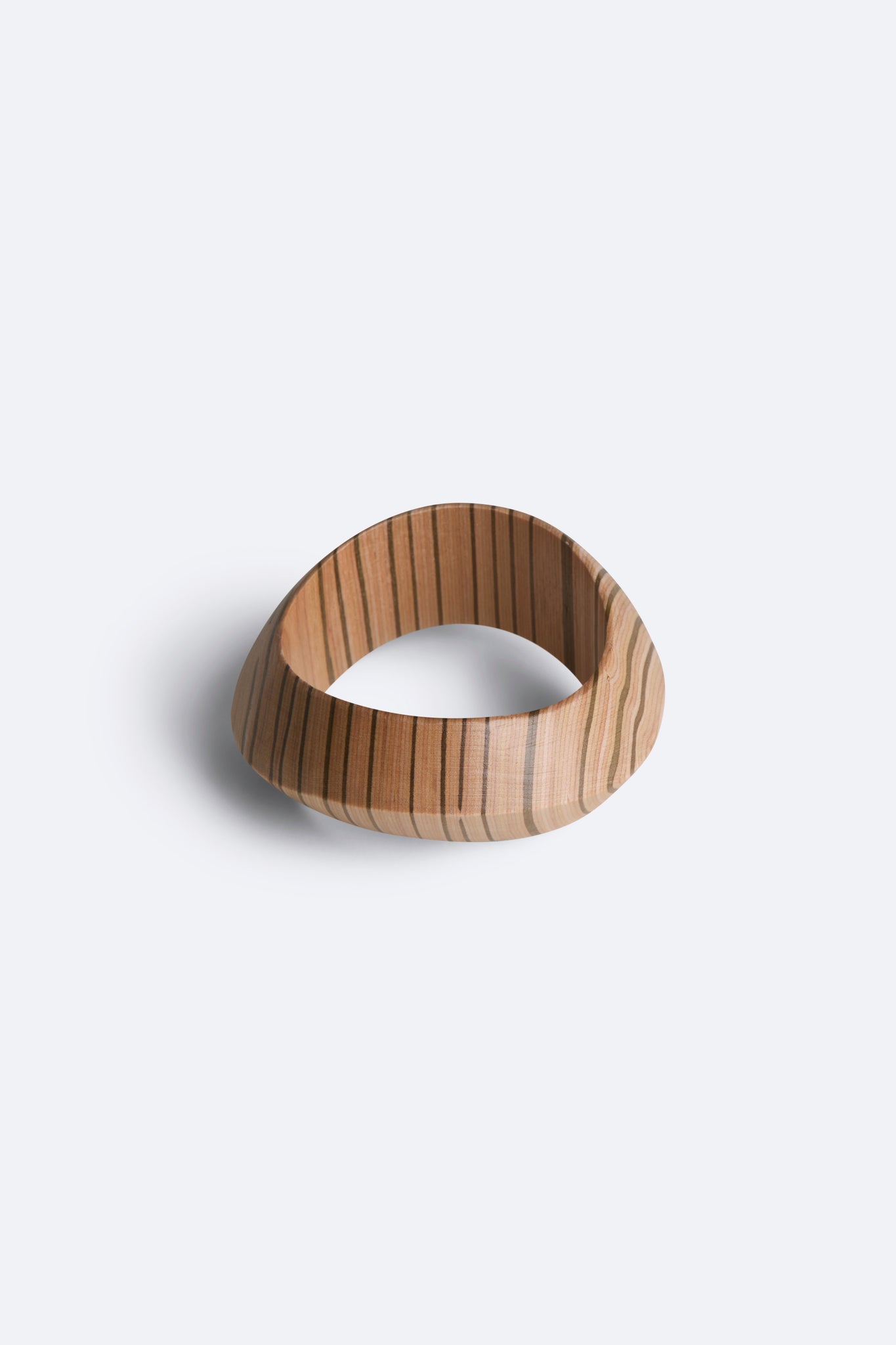 Tiger Stripe Wooden Bangle Set - Brown
