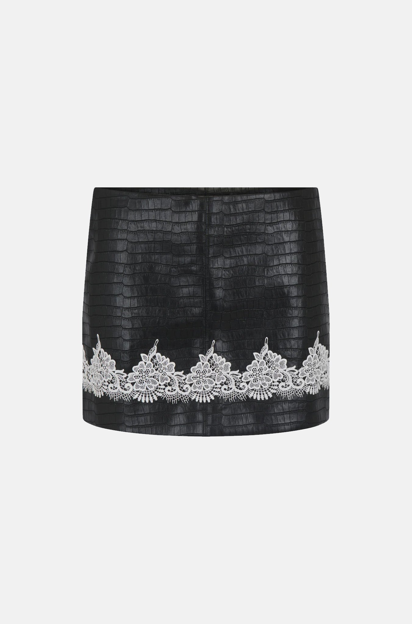 Midnight Lace Mini Skirt - Black