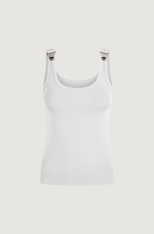 Hardware Strap Tank - White